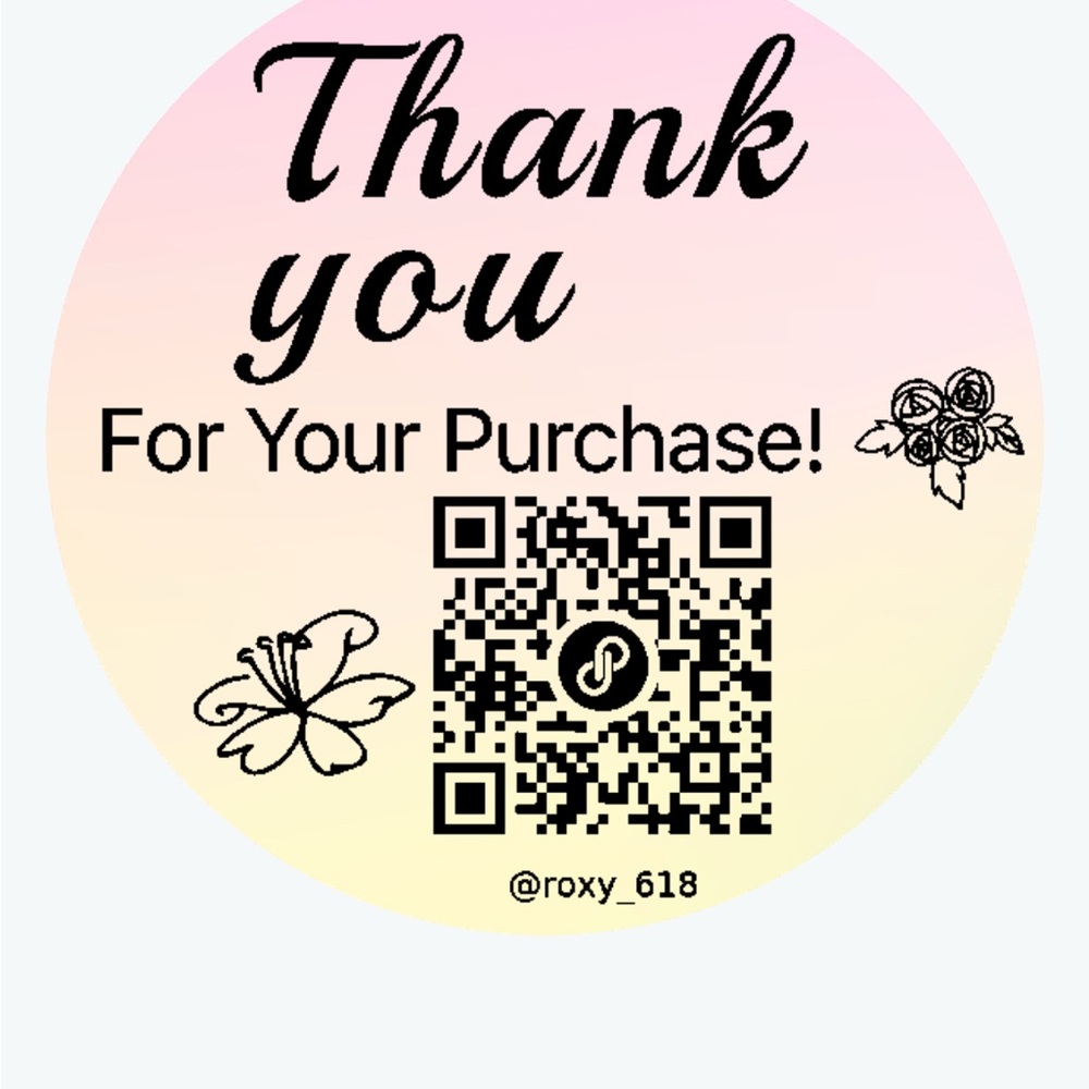 50 Custom Festive QR Personalized & Thank You Stickers NWT - Picture 3 of 6